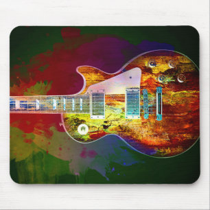 Töne von Musik. Bunte Gitarre Mousepad