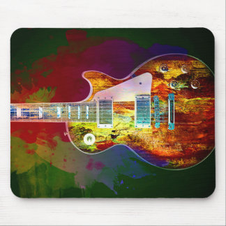 Töne von Musik. Bunte Gitarre Mousepad