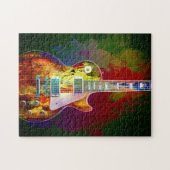 Töne von Musik. Bunte Gitarre Puzzle (Horizontal)