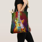 Töne von Musik. Bunte Gitarre Tasche (Von Nahem)