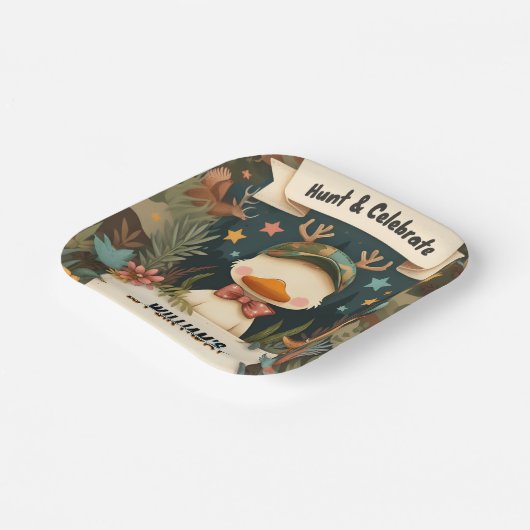 Tone Wild Camouflage Oh Deer Enck Jagd 1. Geburtst Pappteller (Gewinkelt)