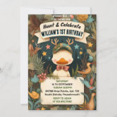 tone Wilde Camouflage Oh Deer Duck Jagd 1. Geburts Einladung (Vorderseite)