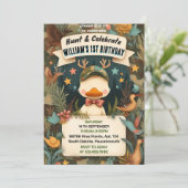 tone Wilde Camouflage Oh Deer Duck Jagd 1. Geburts Einladung (Stehend Vorderseite)