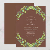 Tönerne Blätterhochzeit Einladung (Vorne/Hinten)