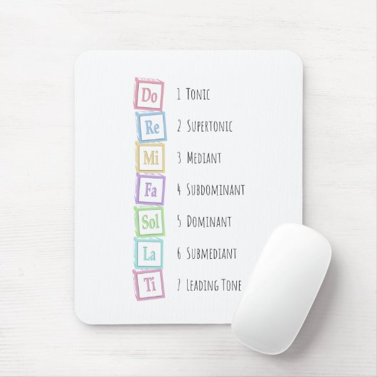 Tones of the Scale Solfeggio Musical Baby Blocks Mousepad (Mit Mouse)