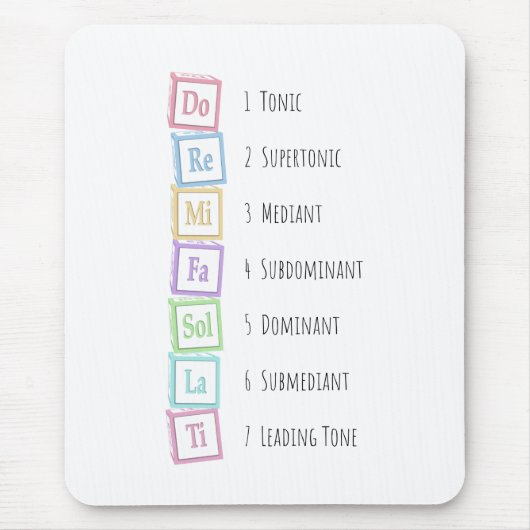 Tones of the Scale Solfeggio Musical Baby Blocks Mousepad (Vorne)