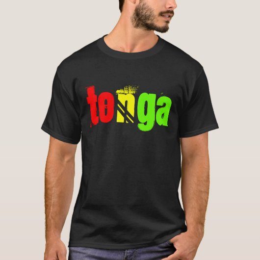 Tonga benannter Tee in Reggafarben (Vorderseite)