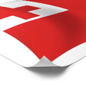 Tonga Flag Poster Print (Ecke)