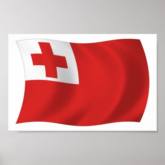 Tonga Flag Poster Print (Vorne)