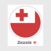 Tonga Flag Round Sticker (Blatt)