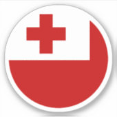 Tonga Flag Round Sticker (Vorderseite)