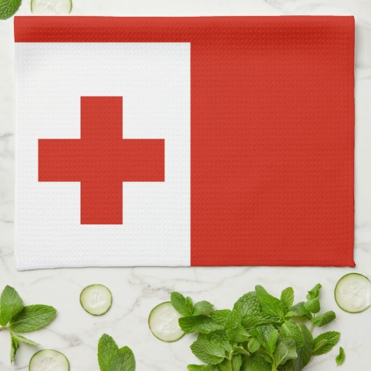Tonga-Flagge Geschirrtuch (Gefaltet)