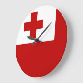 Tonga-Flagge Große Wanduhr (Winkel)