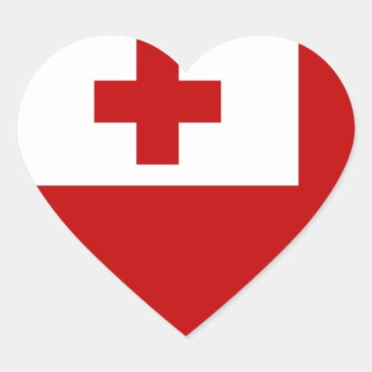 Tonga-Flagge Herz-Aufkleber (Vorderseite)