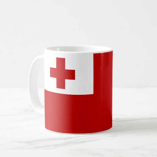 Tonga-Flagge Kaffeetasse (Vorderseite Links)