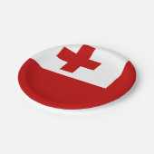 Tonga-Flagge Pappteller (Schrägansicht)