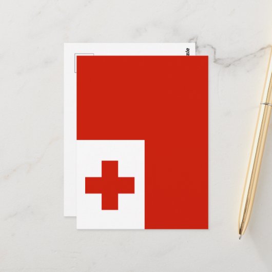 Tonga-Flagge Postkarte (Vorderseite/Rückseite Beispiel)