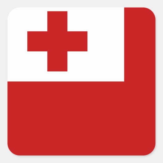 Tonga-Flagge Quadratischer Aufkleber (Vorderseite)