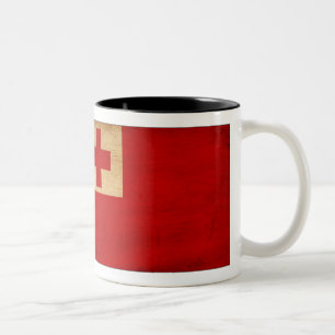 Tonga-Flaggen-Tasse Zweifarbige Tasse