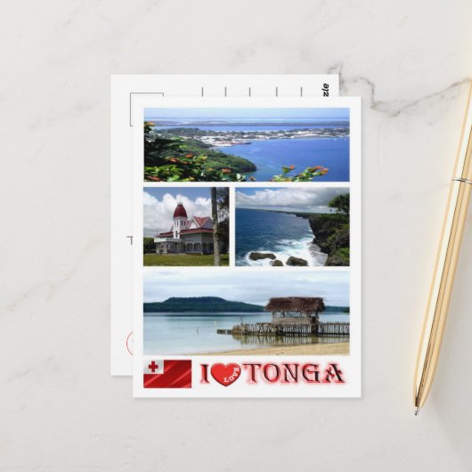 Tonga - I Liebe - Postkarte (Vorderseite/Rückseite Beispiel)