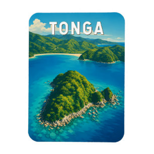 Tonga Illustration Reise Kunst Vintage Magnet