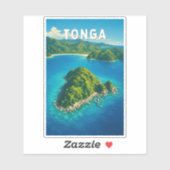 Tonga Illustrations Reise Kunst Vintage Aufkleber (Blatt)