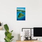 Tonga Illustrations Reise Kunst Vintage Poster (Heimbüro)