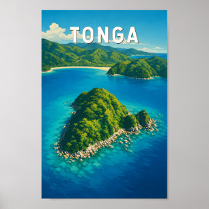 Tonga Illustrations Reise Kunst Vintage Poster