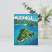 Tonga Illustrations Reise Kunst Vintage Postkarte (Stehend Vorderseite)