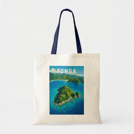Tonga Illustrations Reise Kunst Vintage Tragetasche (Vorne)