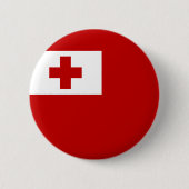 Tonga Island Flag Rotes Kreuz Button (Vorderseite)