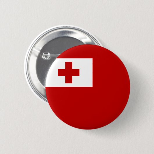 Tonga Island Flag Rotes Kreuz Button (Vorne & Hinten)