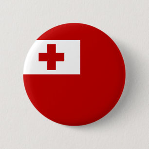 Tonga Island Flag Rotes Kreuz Button