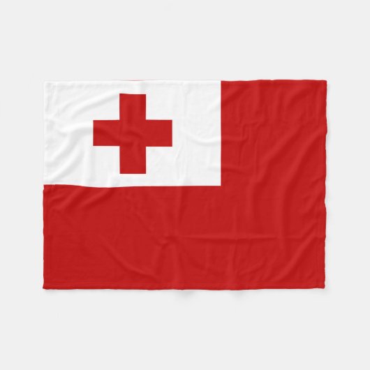 Tonga Island Flag Rotes Kreuz Fleecedecke (Vorderseite (Horizontal))