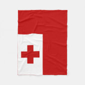 Tonga Island Flag Rotes Kreuz Fleecedecke (Vorderseite)