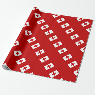 Tonga Island Flag Rotes Kreuz Geschenkpapier