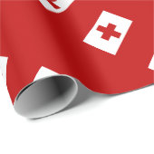 Tonga Island Flag Rotes Kreuz Geschenkpapier (Rolleneckpunkt)