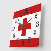 Tonga Island Flag Rotes Kreuz Quadratische Wanduhr (Winkel)