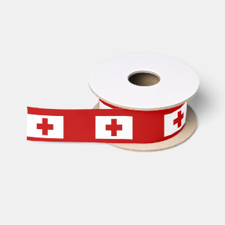 Tonga Island Flag Rotes Kreuz Satinband