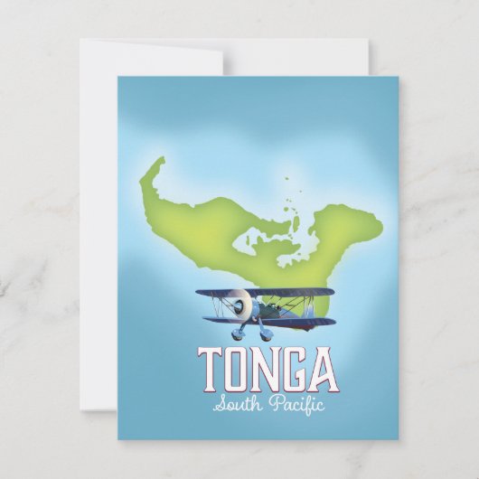 Tonga-Karte Flugreiseplakat (Vorderseite)