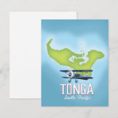 Tonga-Karte Flugreiseplakat (Vorne/Hinten)