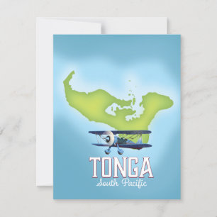 Tonga-Karte Flugreiseplakat