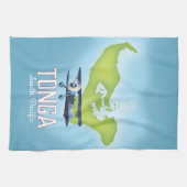 Tonga-Karte Flugreiseplakat Geschirrtuch (Horizontal)