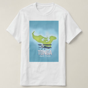 Tonga-Karte Flugreiseplakat T-Shirt
