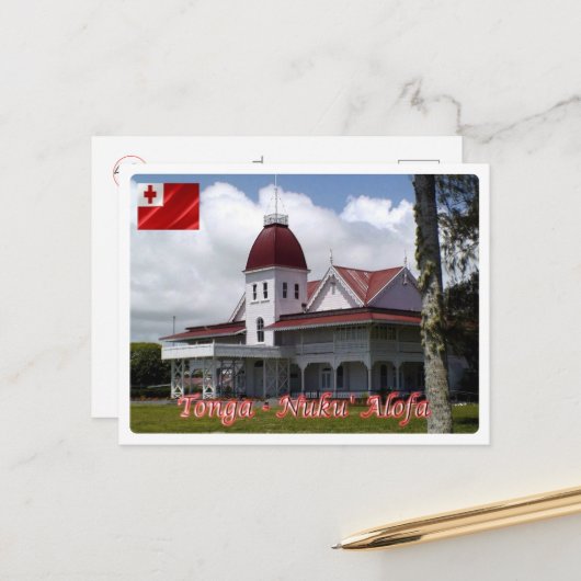 Tonga - Königlicher Palast - Postkarte (Vorderseite/Rückseite Beispiel)