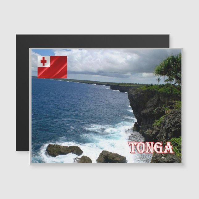Tonga - Küstenlinie - Magnetkarte (Vorne/Hinten)