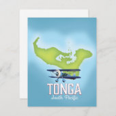 Tonga Map Flight Reiseplakat (Vorne/Hinten)