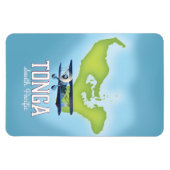 Tonga Map Flight Reiseplakat Magnet (Horizontal)