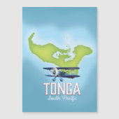 Tonga Map Flight Reiseplakat Magnetkarte (Vorderseite)