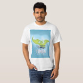 Tonga Map Flight Reiseplakat T-Shirt (Vorne ganz)
